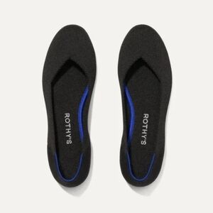 Rothy's Black Flats with Blue Trim